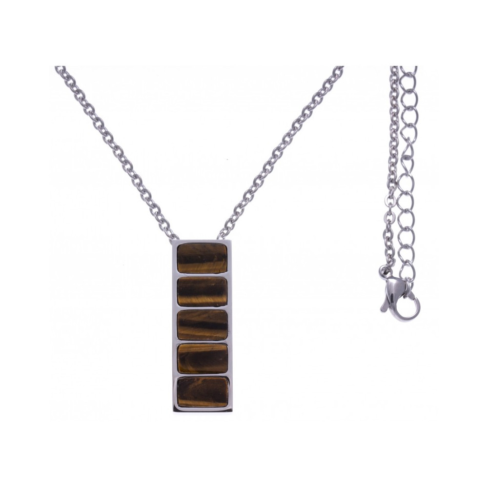 Le Collier acier, oeil de tigre, Yola - IG 407