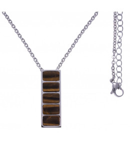 Le Collier acier, oeil de tigre, Yola - IG 407