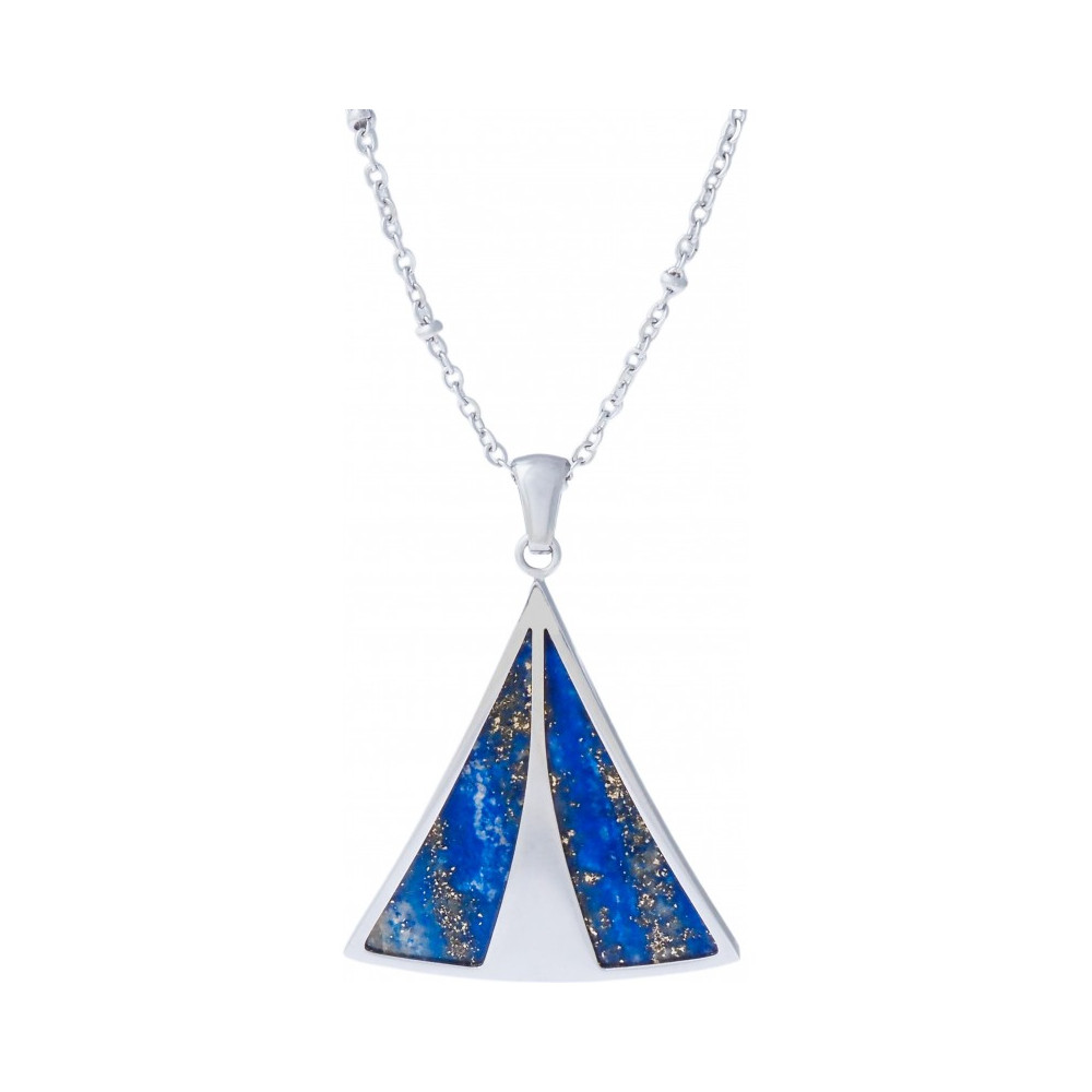 Le Collier en acier, lapis lazuli, Yola - IK 485