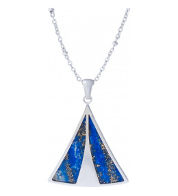 Le Collier en acier, lapis lazuli, Yola - IK 485