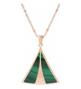 Le Collier en acier, malachite, Yola - IK 486