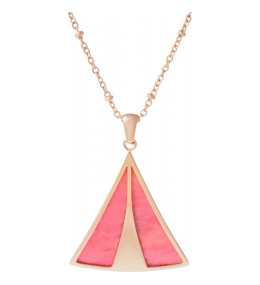 Le Collier en acier, rhodonite, Yola - IK 487
