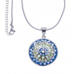 Le Collier en acier nacre, émail, ODENA - IC 477