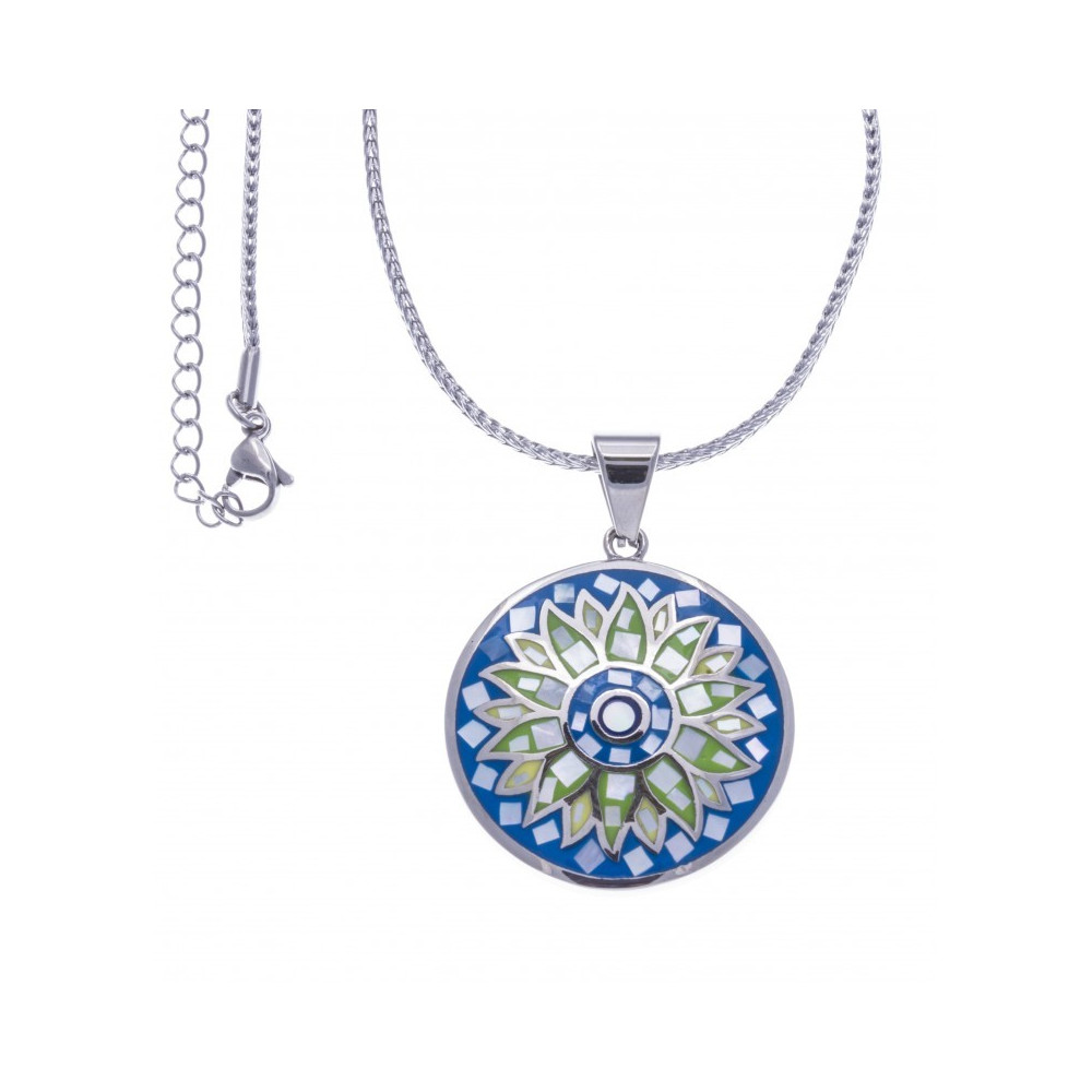Le Collier en acier nacre, émail, ODENA - IC 477