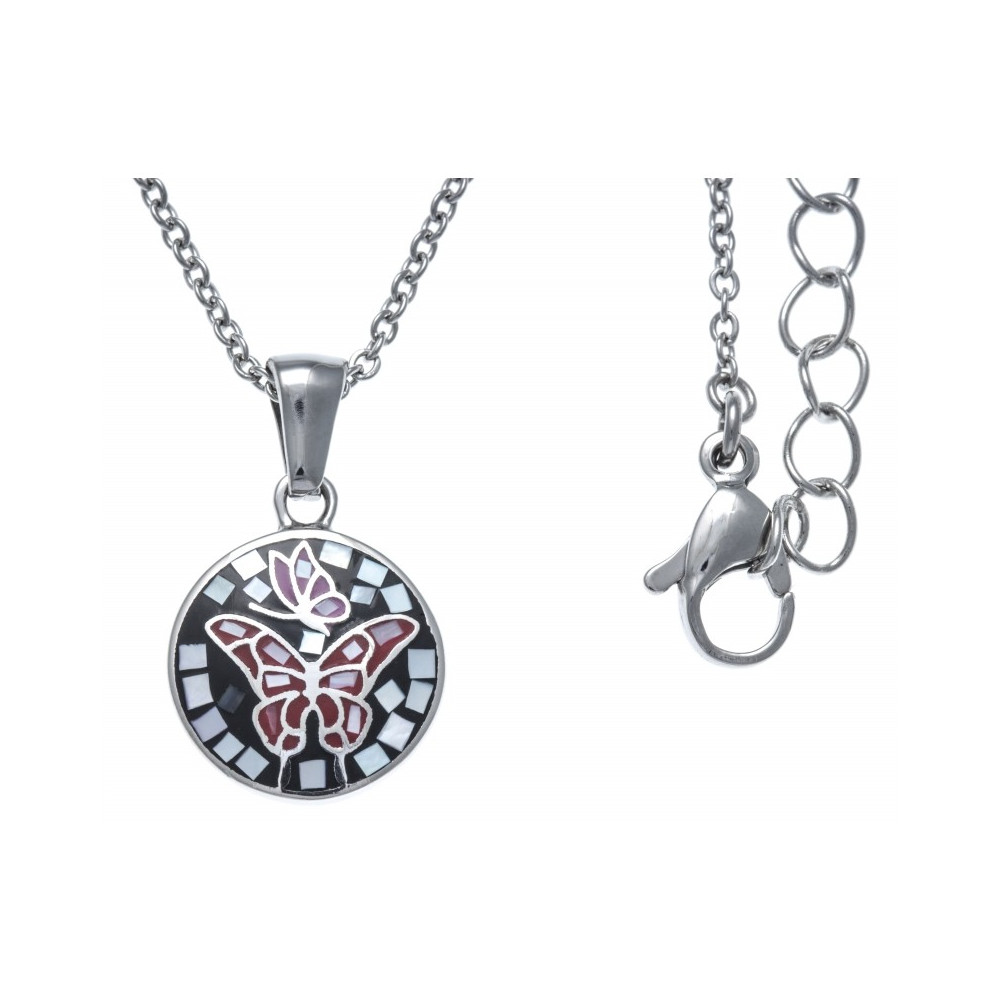 Le Collier en acier, nacre et émail, ODENA - IM 407