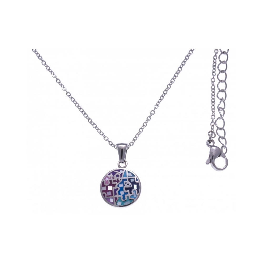 Le Collier en acier, nacre et émail, ODENA - IM 437