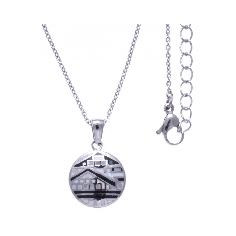 Le Collier en acier, nacre et émail, ODENA - IM 445