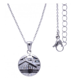 Le Collier en acier, nacre et émail, ODENA - IM 445