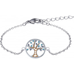 Le Bracelet acier, nacre et émail, arbre de vie, ODENA - YO 304