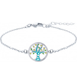 Le Bracelet acier, nacre et émail, arbre de vie, ODENA - YO 310