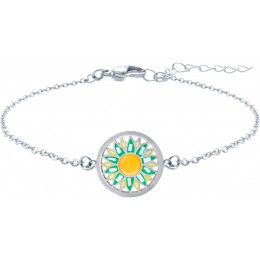 Le Bracelet acier, nacre et émail, cabochon cornaline, ODENA - YO 301