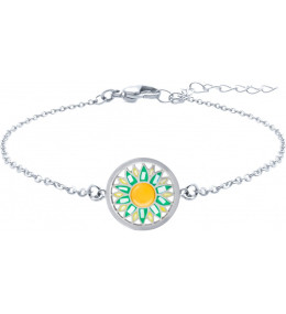 Le Bracelet acier, nacre et émail, cabochon cornaline, ODENA - YO 301