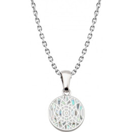 Collier en acier - nacre - émail - petit volume - ODENA - IM 476