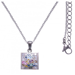 Collier en acier - nacre - émail - petit volume - ODENA - IM 457