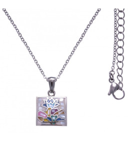 Collier en acier - nacre - émail - petit volume - ODENA - IM 457
