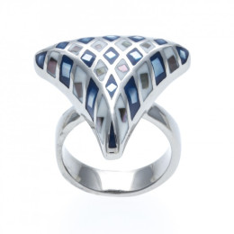 La Bague acier émail, nacre, ODENA - IC 126