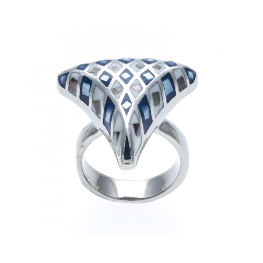 La Bague acier émail, nacre, ODENA - IC 126