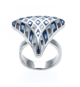 La Bague acier émail, nacre, ODENA - IC 126