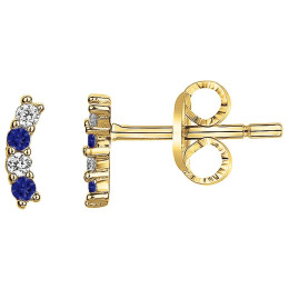 Boucles d'oreilles plaqué or avec 4 spinelles bleues et 4 oxydes de zirconium by Stauffer