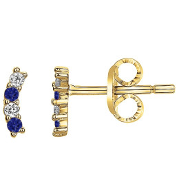 Boucles d'oreilles plaqué or avec 4 spinelles bleues et 4 oxydes de zirconium by Stauffer