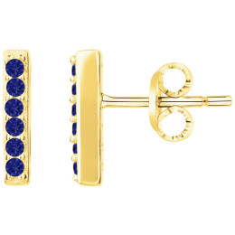 Boucles d'oreilles plaqué or et 12 spinelles bleues by Stauffer