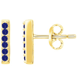 Boucles d'oreilles plaqué or et 12 spinelles bleues by Stauffer