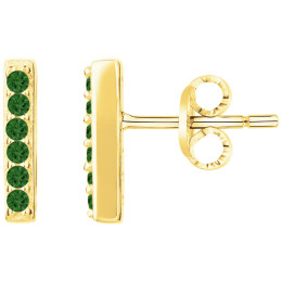 Boucles d'oreilles plaqué or et 12 spinelles vertes by Stauffer