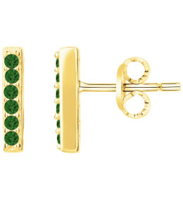 Boucles d'oreilles plaqué or et 12 spinelles vertes by Stauffer