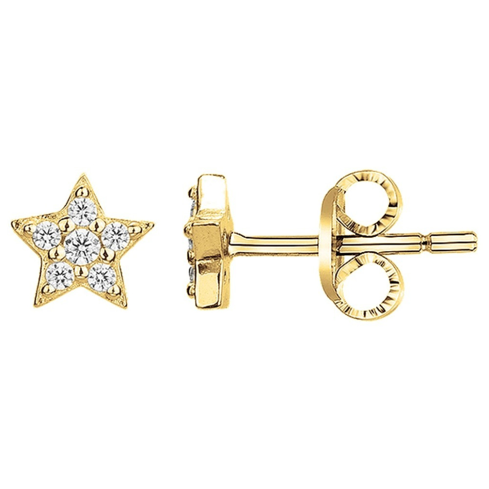 Boucles d'oreilles plaqué or, motif étoiles et 12 oxydes by Stauffer
