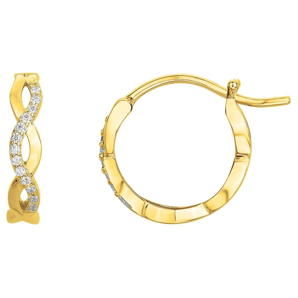 Boucles d'oreilles créoles plaqué or et 14 oxydes by Stauffer