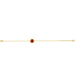 Le Bracelet femme acier doré jaune, chaîne forçat, rubis, by Stauffer.