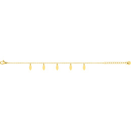 Bijoux - Bracelet femme acier doré jaune, avec 5 pampilles, by Stauffer.