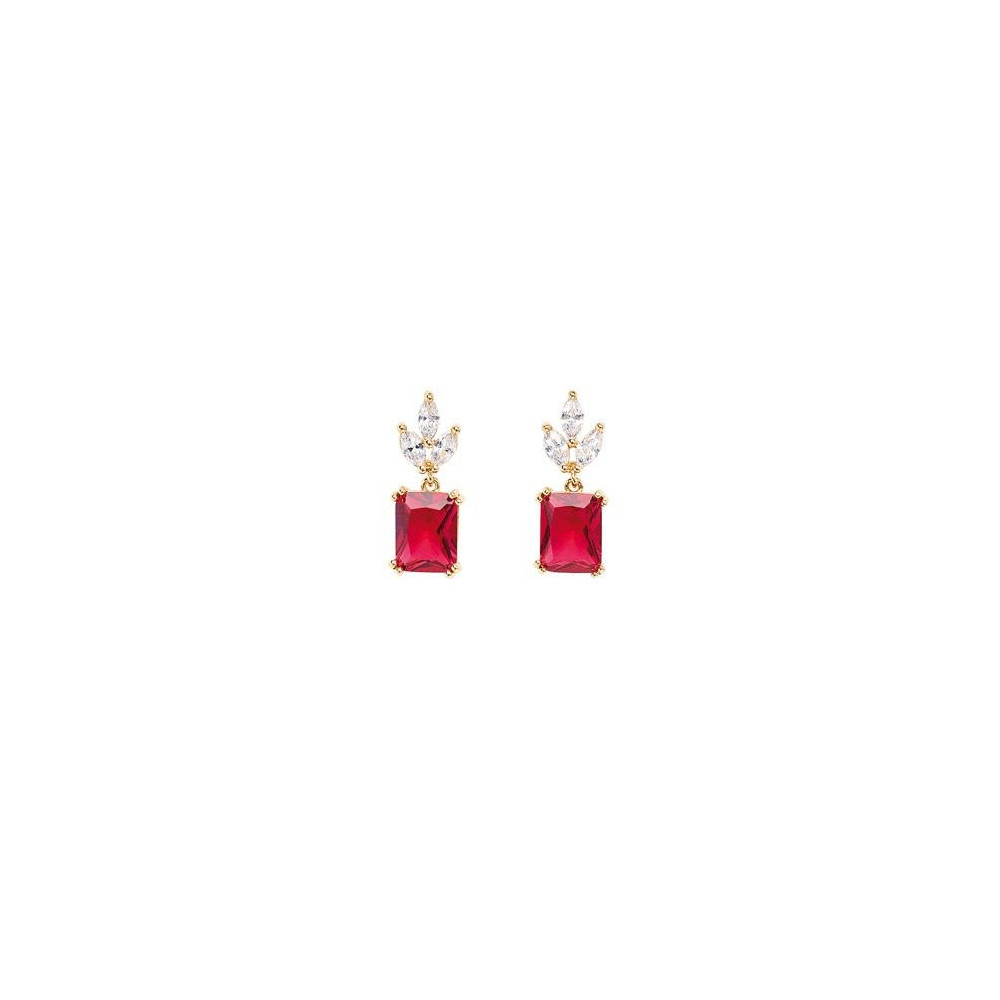 Boucles d'oreilles Femme GO Mademoiselle en Plaqué or, oxydes de zirconium multicolores 606630