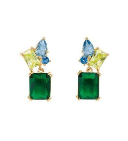 Boucles d'oreilles Femme GO Mademoiselle en Plaqué or, oxydes de zirconium multicolores 606629