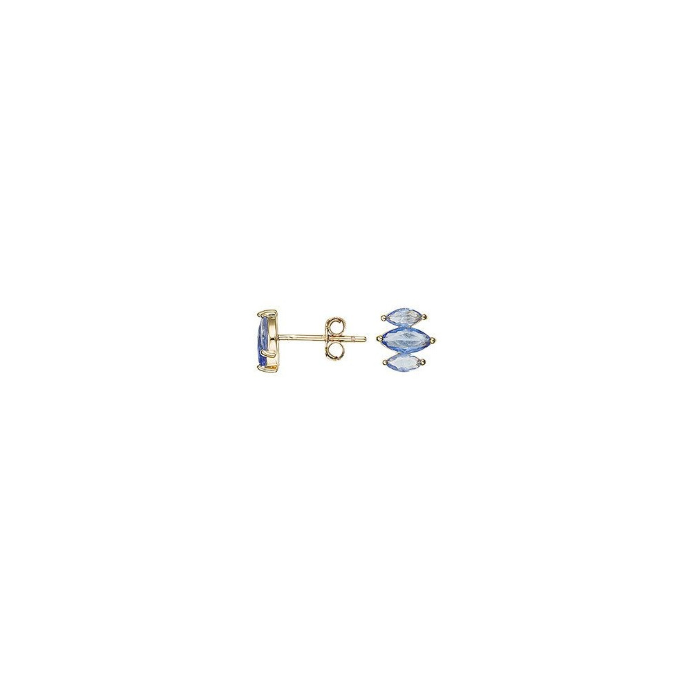 Boucles d'oreilles Femme GO Mademoiselle en Plaqué or, oxydes de zirconium bleus 606623