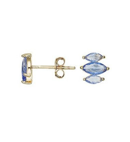 Boucles d'oreilles Femme GO Mademoiselle en Plaqué or, oxydes de zirconium bleus 606623