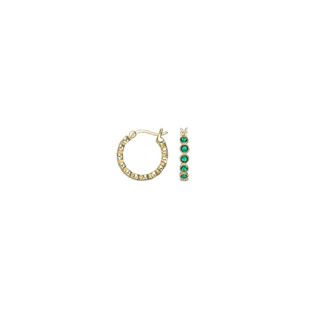 Boucles d'oreilles créoles Femme GO Mademoiselle en Plaqué or, verre teinté 606615