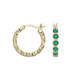 Boucles d'oreilles créoles Femme GO Mademoiselle en Plaqué or, verre teinté 606615