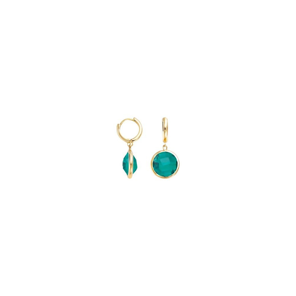 Boucles d'oreilles créoles Femme GO Mademoiselle en Plaqué or, verre teinté 606612