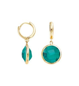 Boucles d'oreilles créoles Femme GO Mademoiselle en Plaqué or, verre teinté 606612