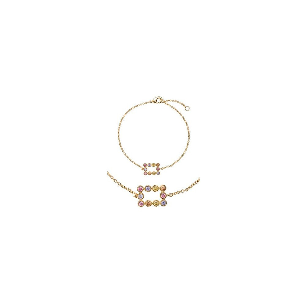 Bracelet Femme GO Mademoiselle en Plaqué or, oxydes de zirconium multicolores 605609