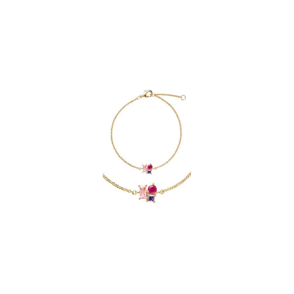 Bracelet Femme GO Mademoiselle en Plaqué or, oxydes de zirconium multicolores 605608