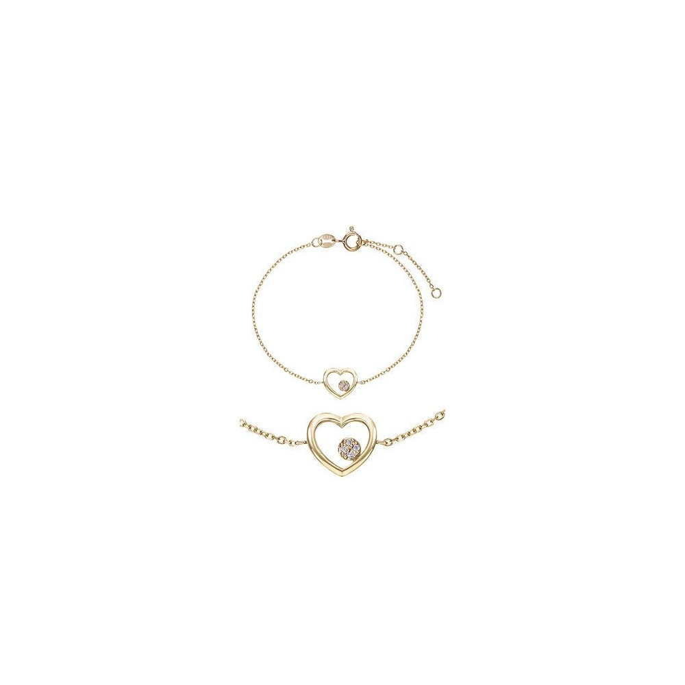 Bracelet Femme GO Mademoiselle en Plaqué or, coeur et oxydes de zirconium 605600