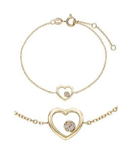 Bracelet Femme GO Mademoiselle en Plaqué or, coeur et oxydes de zirconium 605600