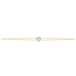 Le Bracelet plaqué or, forme coeur avec 23 oxydes de zirconium by Stauffer