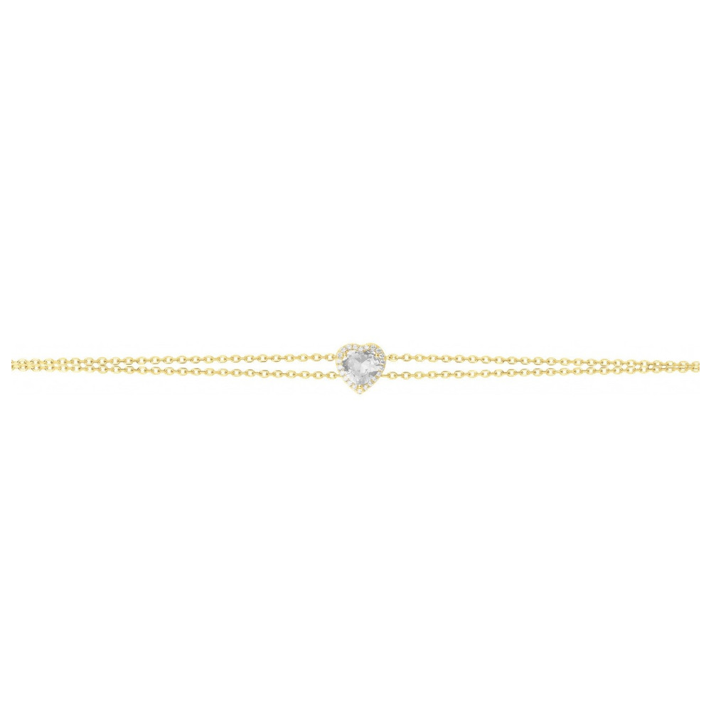 Le Bracelet plaqué or, forme coeur avec 23 oxydes de zirconium by Stauffer