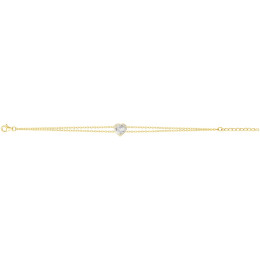 Le Bracelet plaqué or, forme coeur avec 23 oxydes de zirconium by Stauffer