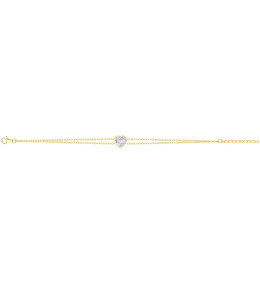 Le Bracelet plaqué or, forme coeur avec 23 oxydes de zirconium by Stauffer