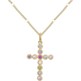 Le Collier plaqué or, et 11 oxydes de zirconium multicolores by Stauffer