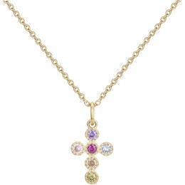 Le Collier plaqué or, et 6 oxydes de zirconium multicolores by Stauffer